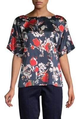 Floral Silk-Blend Top