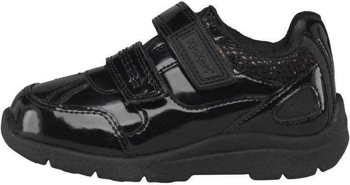 Infant Moakie Reflex Patent Leather Velcro Strap Shoes Black