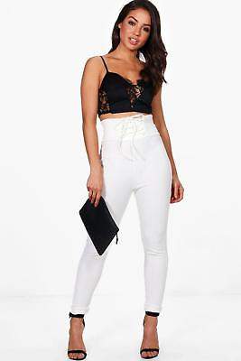 Damen Avaline Schmale, elastische Hose mit Korsagentaille