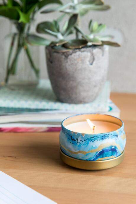 Turquoise Agate Candle Tin