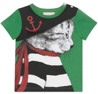 Gucci Kidswear Gucci Sailor Cat Graphic T-Shirt