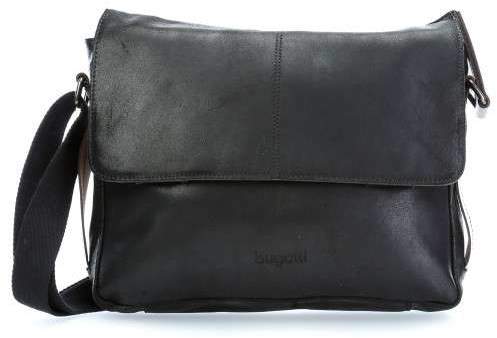 Grinta 13'' Laptop Messenger genarbtes Rindsleder schwarz