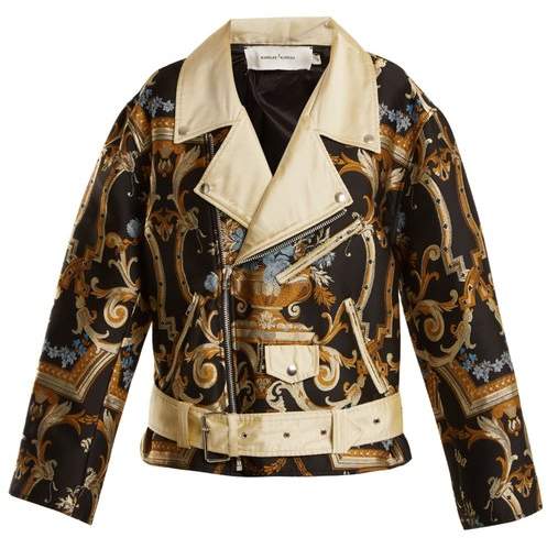 MARQUES'ALMEIDA Floral-brocade biker jacket
