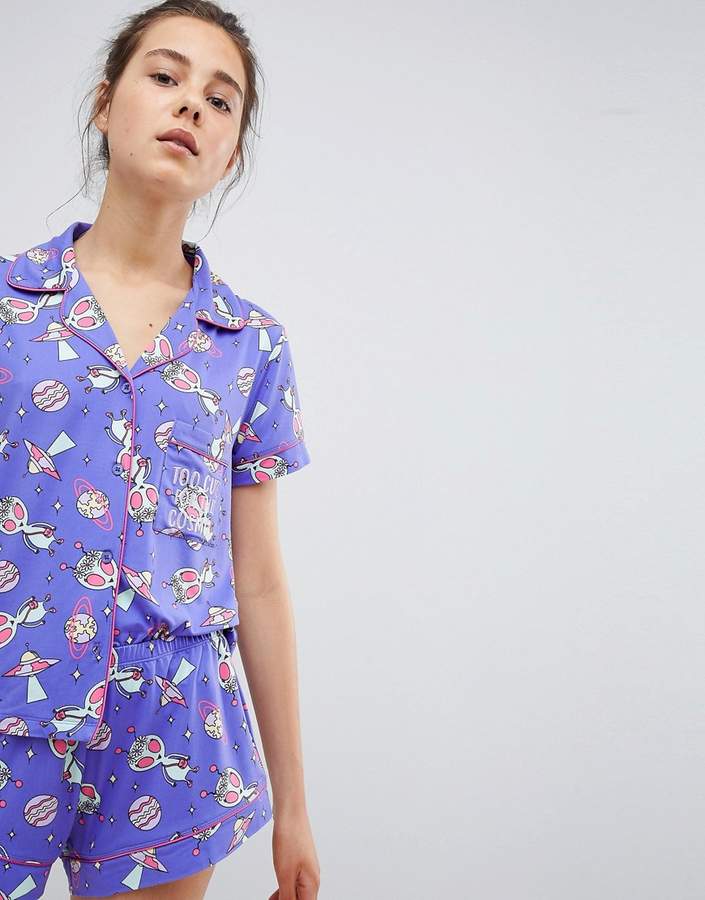 Chelsea Peers Space Short Pajama Set