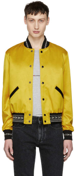 Yellow Ikat Teddy Bomber Jacket