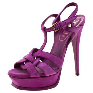 Purple Suede Sandals - ShopStyle