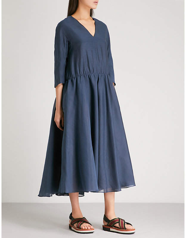 S Max Mara Simeone cotton and silk-blend dress
