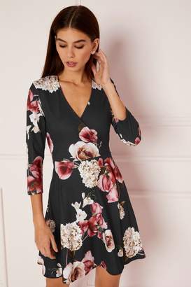 lipsy 2 in 1 boucle wrap dress