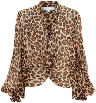 Caroline Constas Bette Chiffon Leopard Blouse
