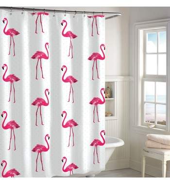 DESTINATIONS Pink Flamingo Shower Curtain