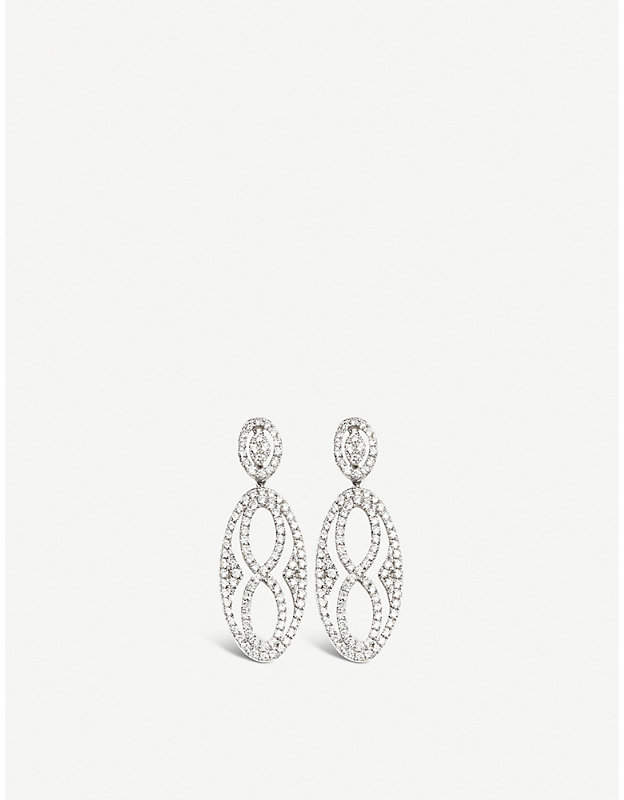 BUCHERER JEWELLERY Vivelle 18ct white-gold and diamond earrings