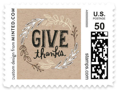 Rustic Give Thanks Non-custom Everyday Stamps