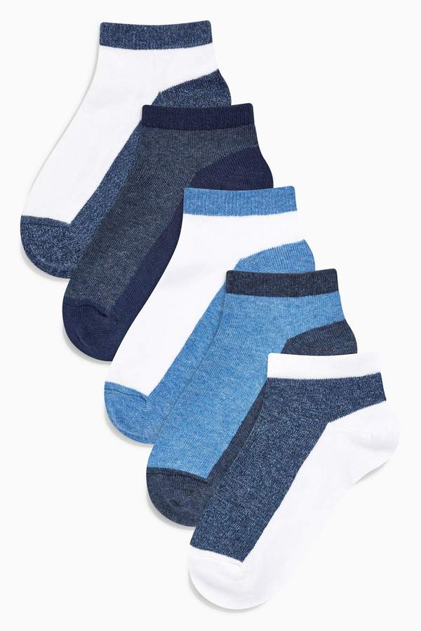 Boys Blue Trainer Socks Five Pack (Older Boys) - Blue
