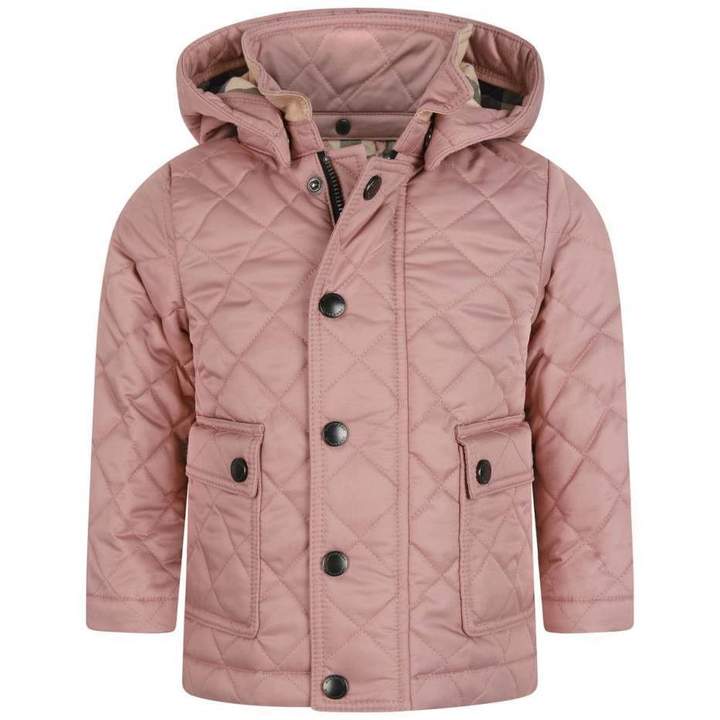 BurberryBaby Girls Pink Quilted Jamie Jacket