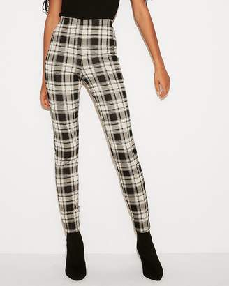 Express High Waisted Pull-On Plaid Leggings