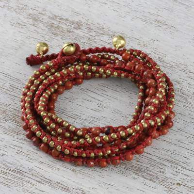 Boho Dream Jasper Beaded Necklace in Red from Thailand