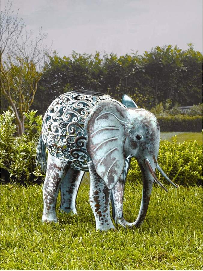 Smart Solar Metal Silhouette Elephant