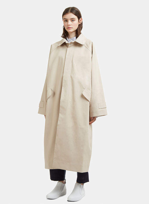 Hed Mayner Trench Coat in Beige