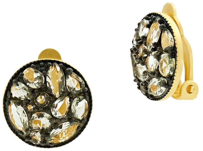 Rose d'Or Pave Cluster Clip-On Earrings