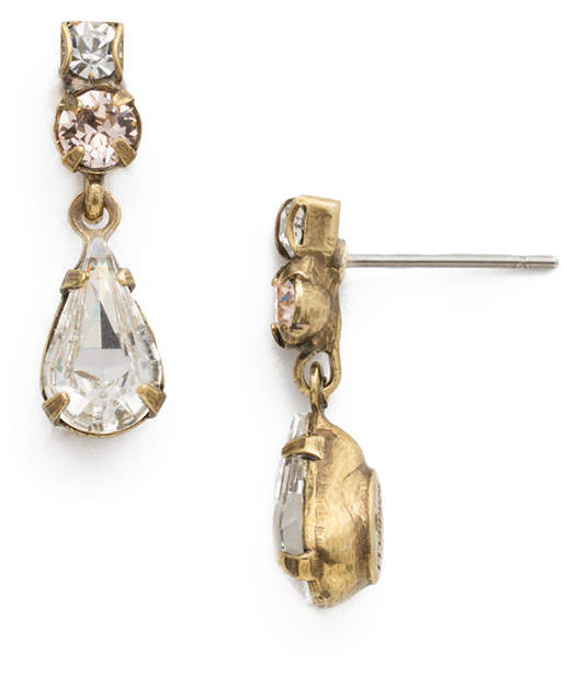 Goldtone Teardrop Earrings With Swarovski® Crystals