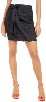 GUESS Seeley Animal-Print Wrap Skirt