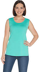 Essentials Scoop Neck Rib Knit Tankwith Curved Hem