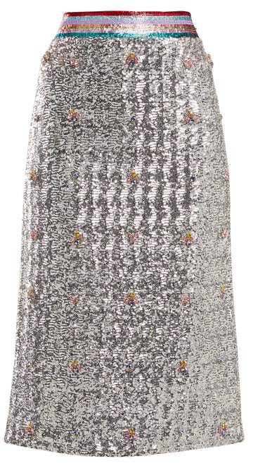 Sigma crystal-embellished sequin midi skirt