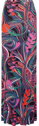 Printed Jersey Maxi Skirt