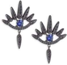 Nikos Koulis Blue Diamond and Sapphire Spetrum Black Gold Earrings