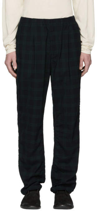 Black and Green Check Manager Easy Trousers