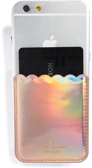 Kate Spade New York Scallop Stick-On Smartphone Case Pocket - Metallic