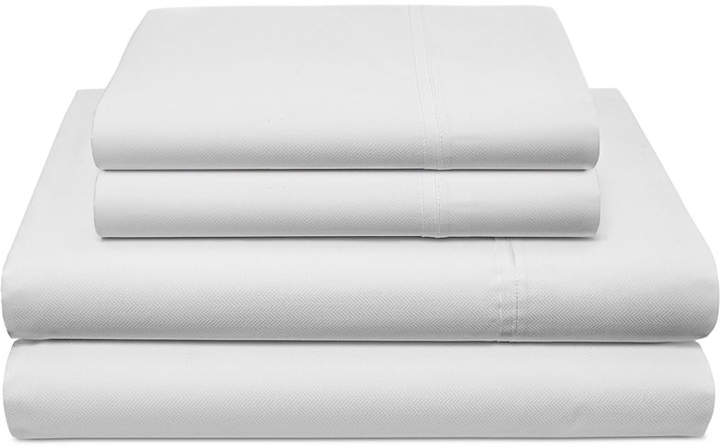Robinson Cotton Herringbone White Full Sheet Set Bedding