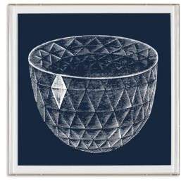 Natural Curiosities Framed Faceted Diamond Bowl Print