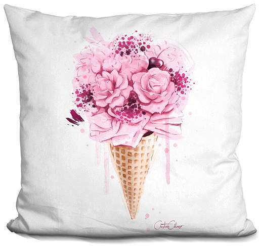 Ice Cream Bouquet Throw Pillow