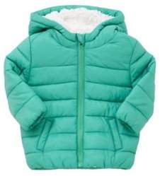 Fleece Lined Shower Resistant Puffer Coat