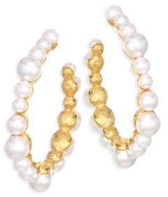 kenneth jay lane pearl hoop earrings