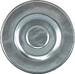 Pewter Stoneware Teacup Saucer