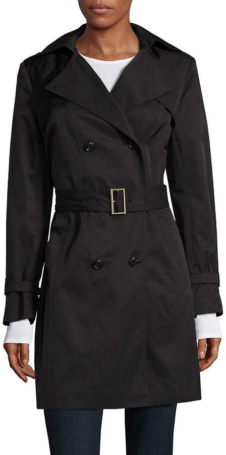 Women's Double Breasted Hood Trench Coat