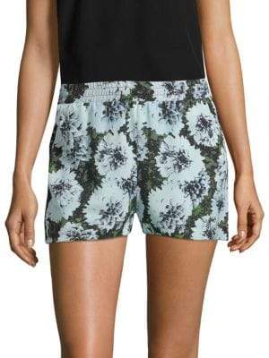 Lace Inset Floral Shorts