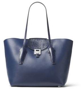 Michael Kors Bancroft Large Leather Tote - SAPPHIRE - STYLE
