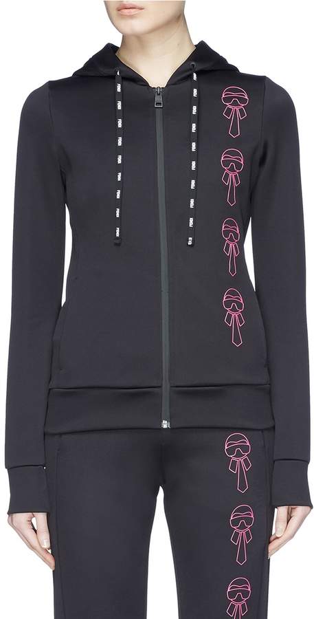 Sport 'Karlito' print scuba jersey zip hoodie