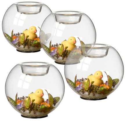 National Tree Company Duckling Glass Candleholder ...