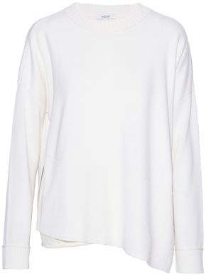 Asymmetric Layered Crepe De Chine And Wool-Blend Top
