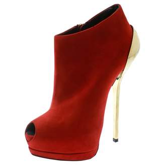 Red Suede Ankle Boots - ShopStyle