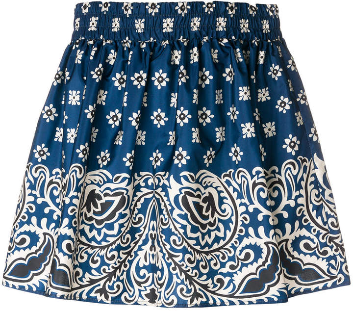 paisley print mini skirt