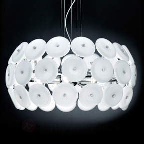 Designer-Hängeleuchte Star m. weißen Glaselementen