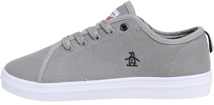 Junior Boys Fire Lace Canvas Trainers Grey