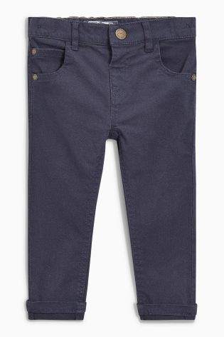 Boys Navy Soft Stretch Twill Trousers (3mths-6yrs) - Blue
