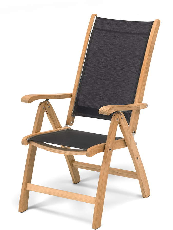 Skagerak - Columbus Chair, stoffbespannt, schwarz / Teakholz