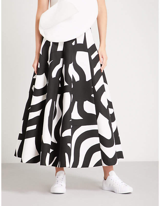 Marimekko abstract-print cotton-canvas skirt
